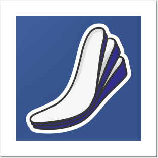 Three-Layered Shoes Arch Support Insoles Sticker vector illustration. Fashion object icon concept. Comfortable shoe arch support insole sticker design icon with shadow. Posters and Art